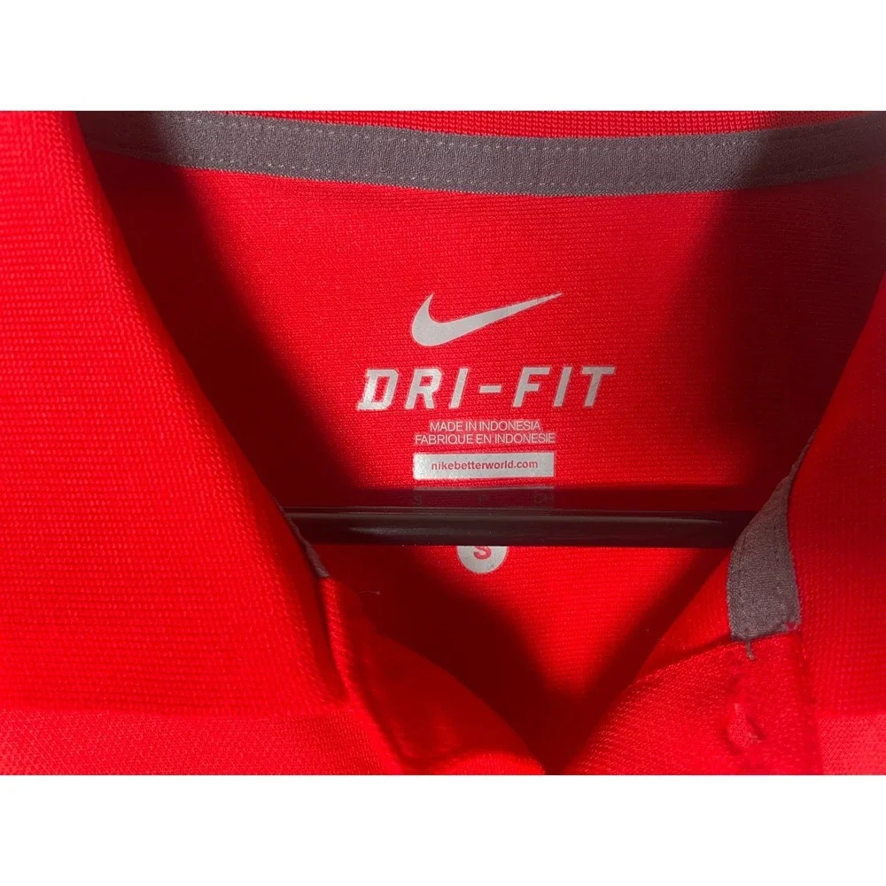 Nike Georgia Bulldogs Men's Dri Fit Polo Shirt Red Silver Logo Size Small
